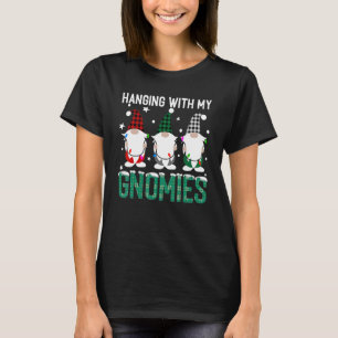 Camiseta Colgando Con Mis Gnomies Tres Gnome Light Xmas