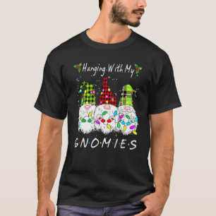 Camiseta Colgando Con Mis Gnomios Pijama de Cuadros Rojos d