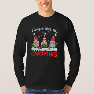 Camiseta Colgando Con Mis Gnomitos Pijama De Navidad Para F