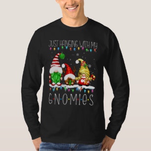 Camiseta Colgando Con Mis Gnomos Navidad Familia Combinando