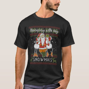 Camiseta Colgando Con Mis Snowmies Borró Santa Fea Christma