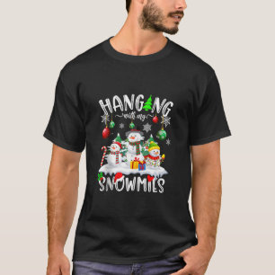 Camiseta Colgando con mis Snowmies Santa Candy Family Chris