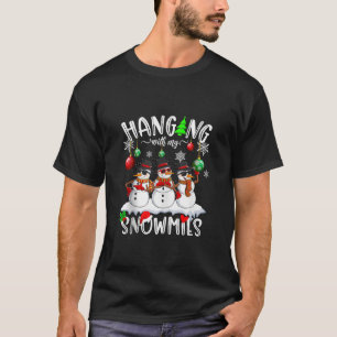 Camiseta Colgando con mis Snowmies Santa Candy Family Chris