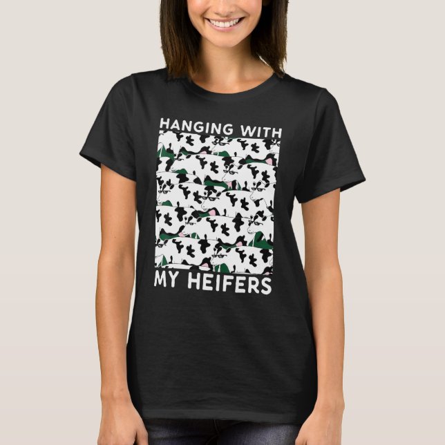 Camiseta Colgando con mis vacas (Anverso)