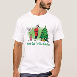 Camiseta Colgando Santa Torcido Dibujo Animado