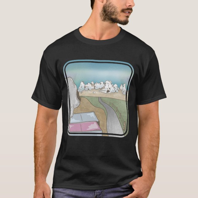 Camiseta Colgante de colinas del castillo de Nueva Zelanda (Anverso)