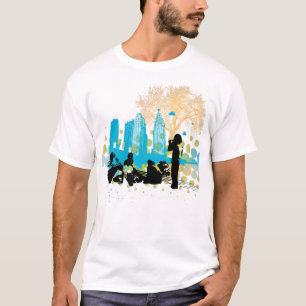 Camiseta colgante hacia fuera con la cuadrilla