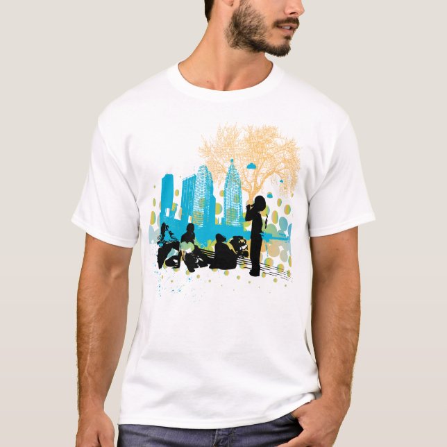 Camiseta colgante hacia fuera con la cuadrilla (Anverso)