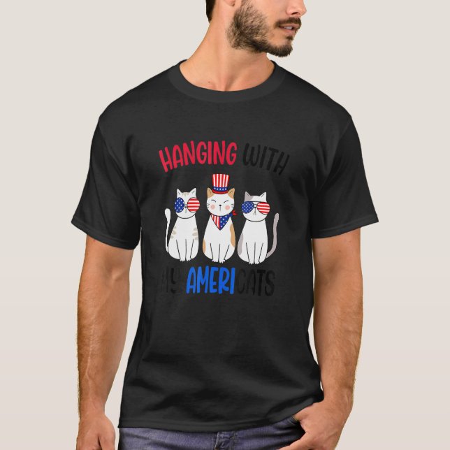 Camiseta Colgar Con Mis Americats Estadounidenses Gatos Est (Anverso)