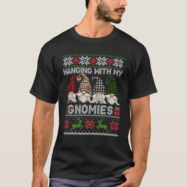 Camiseta Colgar con mis genomas Navidades de Gnomes muy feo (Anverso)