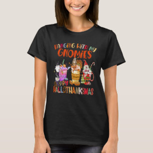 Camiseta Colgar con mis gnomies Feliz Hallothanksmas Gnome