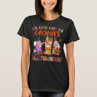 Camiseta Colgar con mis gnomies Feliz Hallothanksmas Gnome