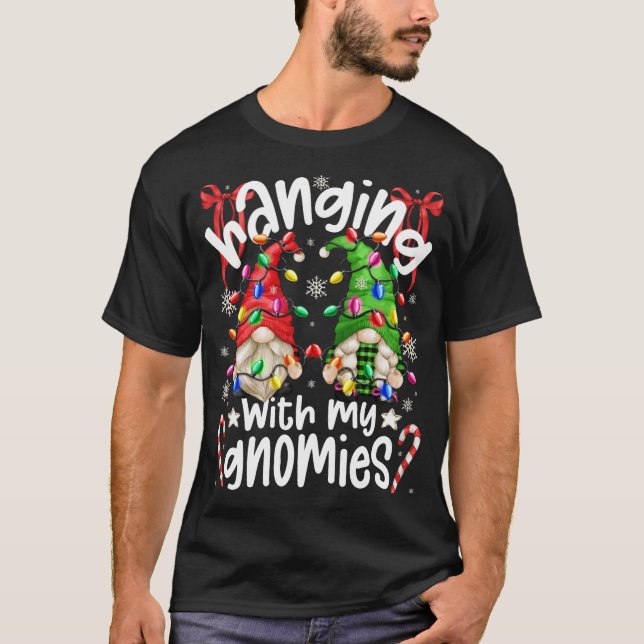 Camiseta Colgar con mis Navidades de Santa Gnome Paja (Anverso)