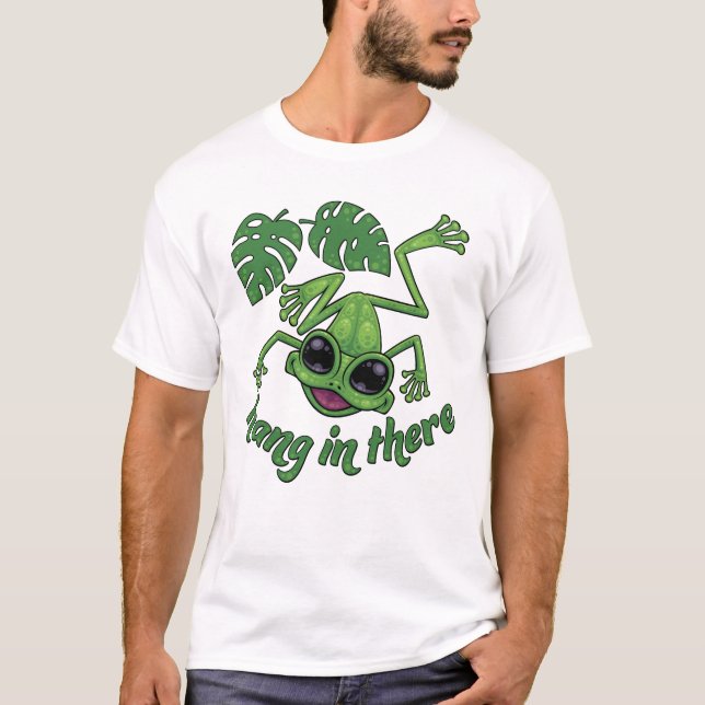 Camiseta Colgar En Allí La Feliz Rana Del Árbol Verde (Anverso)