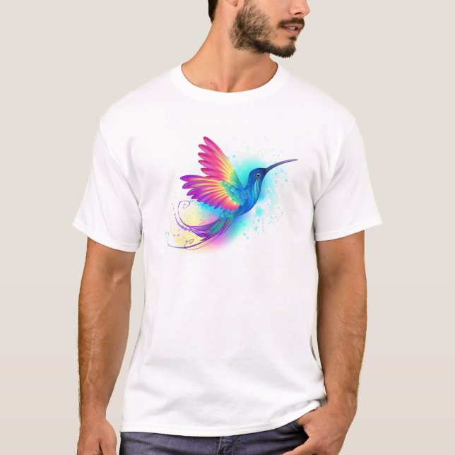 Camiseta Colibrí Arcoíris Exótico (Anverso)