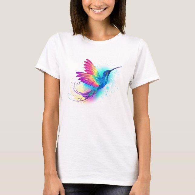 Camiseta Colibrí Arcoíris Exótico (Anverso)