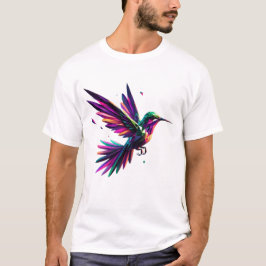 Camiseta Colibrí Arcoíris Geométrico – Arte Moderno Vibrant