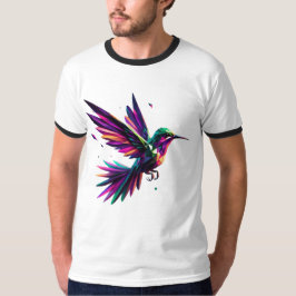 Camiseta Colibrí Arcoíris Geométrico – Arte Moderno Vibrant
