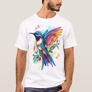 Camiseta Colibrí colorido en vuelo con Inspirador