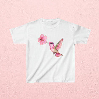 Camiseta Colibrí con hibiscus Flower