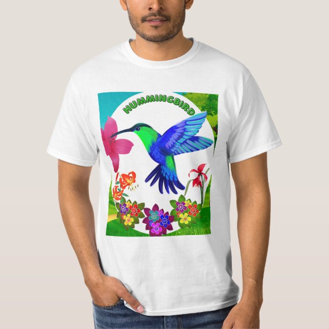 Camiseta Colibrí en medio de la belleza de la naturaleza, a (Anverso)