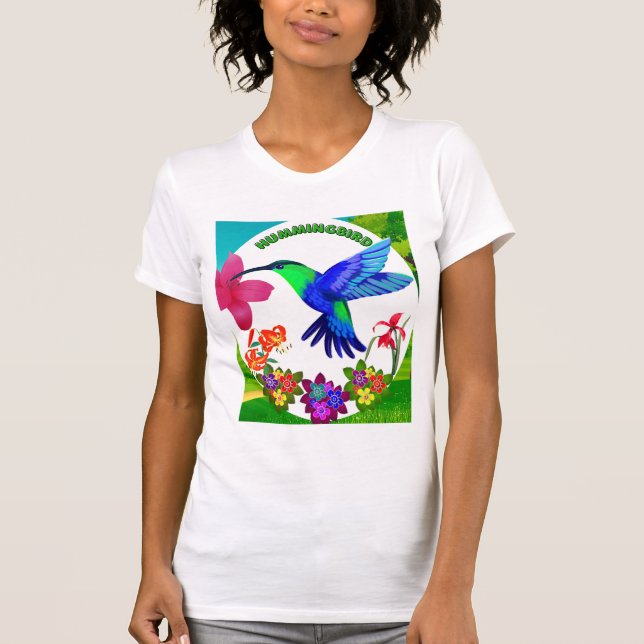 Camiseta Colibrí en medio de la belleza de la naturaleza, a (Anverso)