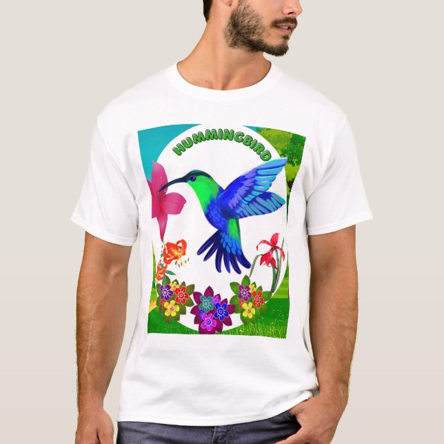 Camiseta Colibrí en medio de la belleza de la naturaleza, a (Anverso)