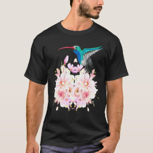 Camiseta Colibrí Flor Floral Y Colibrí Volador