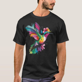 Camiseta Colibrí Floral Botánico Colorido