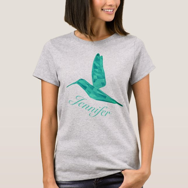 Camiseta Colibrí Low Poly (Anverso)