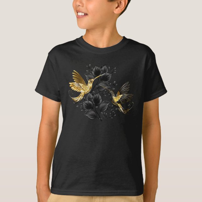 Camiseta Colibrí negro y dorado (Anverso)