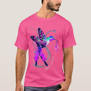 Camiseta Colibrí sostiene la guerra de la cinta morada Alzh