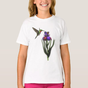 Camiseta Colibrí Y Flor Iris
