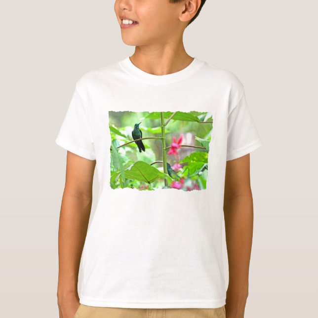 Camiseta Colibrí y flores tropicales (Anverso)