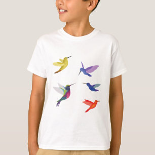 Camiseta colibríes coloridos