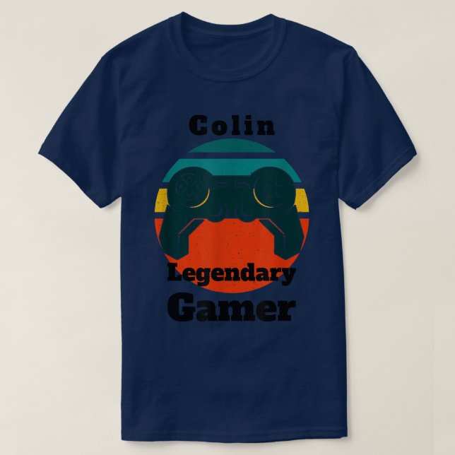 Camiseta Colin Legendary Gamer Video Game Player Controller (Diseño del anverso)