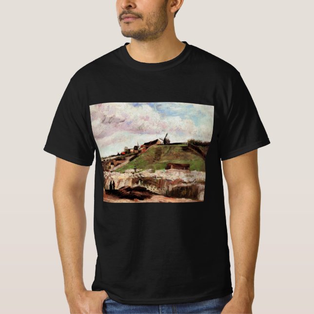 Camiseta Colina de Montmartre con Quarry de Vincent van Gog (Anverso)