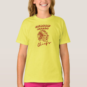 Camiseta Colinas indias Jefes Chicas Escuela Amarilla Tee d