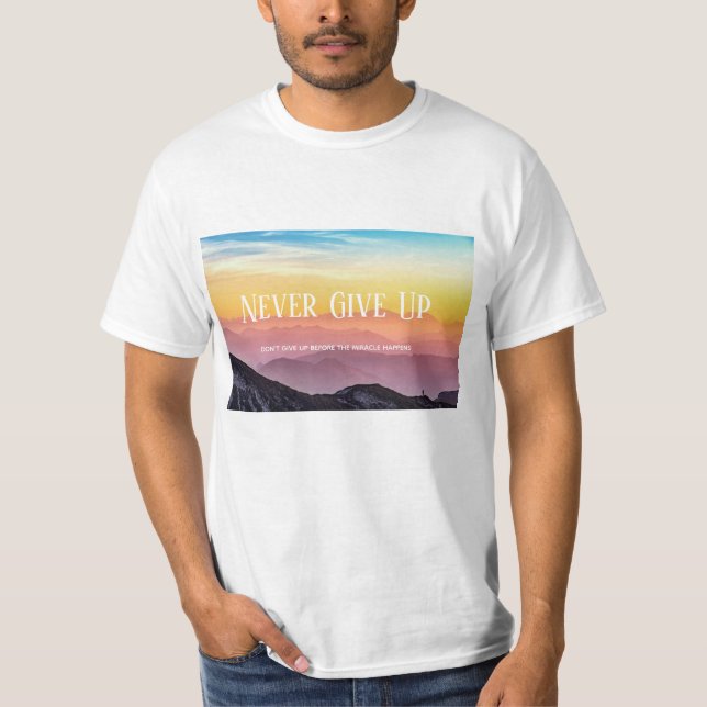 Camiseta Colinas Scenery Colores Arcoiris Motivación Cita (Anverso)