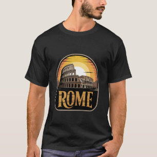 Camiseta Coliseo de Roma Atardecer Vintage Italia Viajes