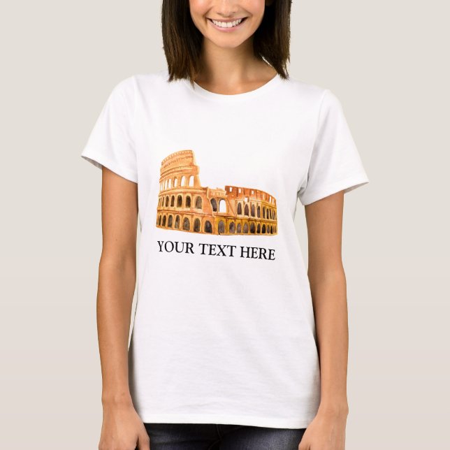 Camiseta Coliseo Roma, Italia Diseño Personalizado (Anverso)