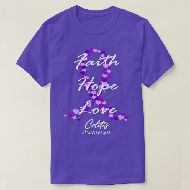 Camiseta Colitis Conciencia Fe Esperanza Amor La Esperanza  (Diseño del anverso)