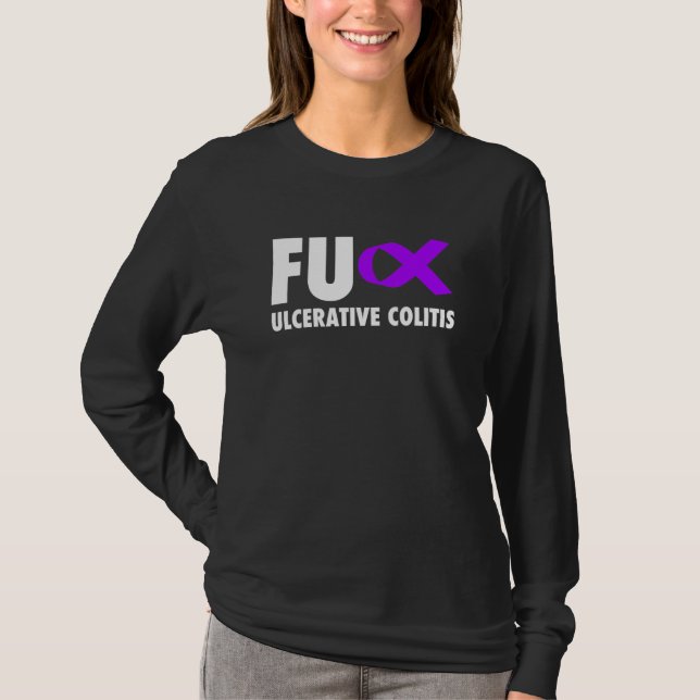 Camiseta Colitis Ulcerativa Fu Cinta Púrpura - Ulceración C (Anverso)