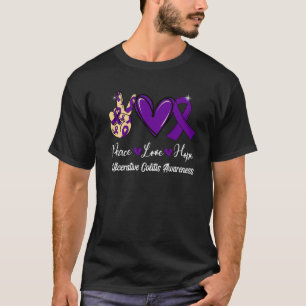 Camiseta Colitis Ulcerosa Conciencia Paz Amor Esperanza Pur