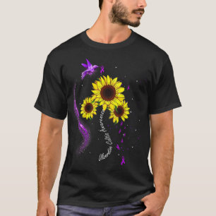 Camiseta Colitis Ulcerosa Púrpura del Colibrí Sol Concienci