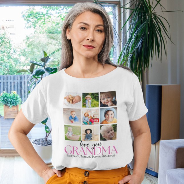 Camiseta Collage 9 Photos for Grandma Love you (Subido por el creador)