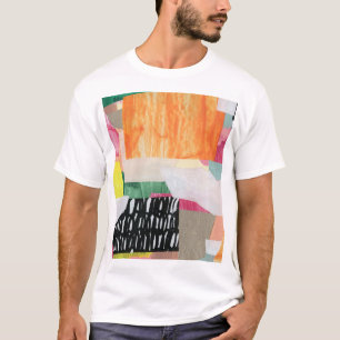 Camiseta Collage art, colorido abstracto moderno.