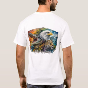 Camiseta Collage Artístico de Depredadores Salvajes - Águil