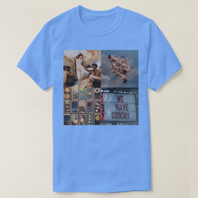 Camiseta collage azul suave (Diseño del anverso)