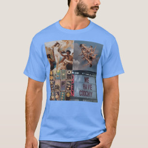 Camiseta collage azul suave